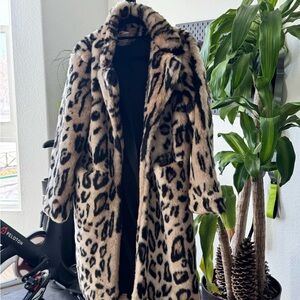 Elie Tahari Animal Print Teddy Jacket